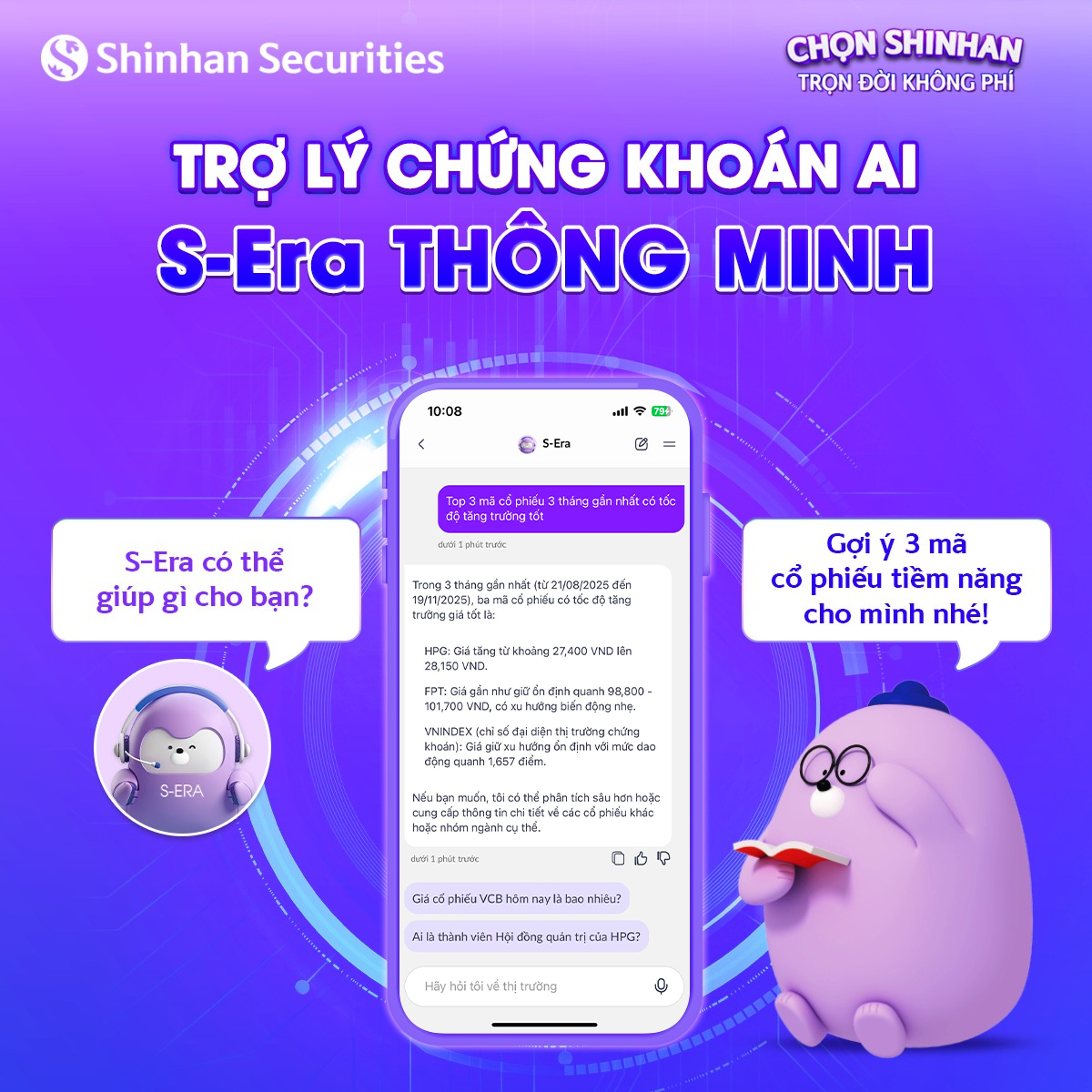 Trợ lý chứng khoán AI S‑Era thông minh
